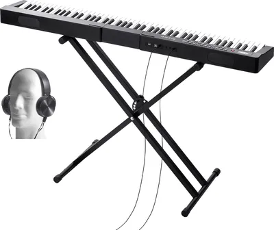 Produktbild von SucceBuy Digitales Klavier-Keyboard mit 88 Tasten von, mit halbgewichteten Tasten, ein vollwertiges elektrisches Piano-Set mit verstellbarem Ständer, eingebauten Lautsprechern, Sustain-Pedal