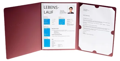 Produktbild von Exacompta 10x Bewerbungsmappe Karton Leinenoptik 1 Klemmschiene A4 Rot 48608B
