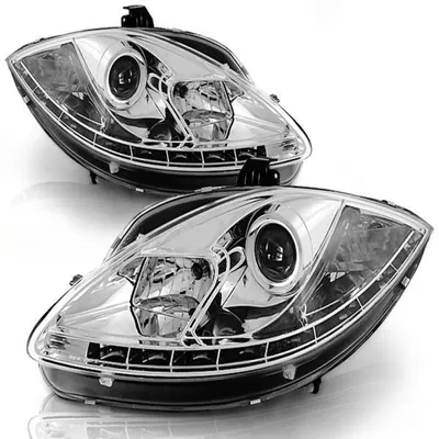 Immagine prodotto di Fari a LED con look luci diurne, compatibili con Seat Leon 1P / Altea 5P (2004-2009), cromati