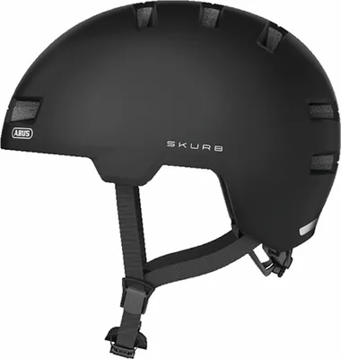 Zdjęcie produktu dla Kask miejski ABUS Skurb - solidny kask rowerowy do codziennego użytku, jazdy na rolkach, BMX lub longboardzie - czarny mat, rozmiar M (55-59 cm)