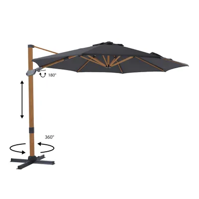 Immagine prodotto di AXI Cyrus Premium  Ombrellone da Giardino Marrone/Grigio - Ombrellone da esterno 300x300 cm - Ombrellone da Terrazzo, Struttura Alluminio, Rotazione