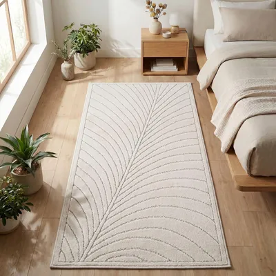 Image de Carpetsale24 Tapis d’Extérieur Design Boho Moderne Effet 3D Résistant aux UV Idéal pour Terrasse Salon et Cuisine, Taille: 80x150 cm