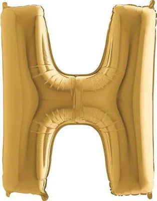 Obrázok produktu pre Nafukovací balónik písmeno H zlaté 102 cm - Grabo