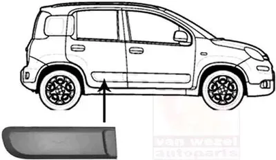 Immagine prodotto di VAN WEZEL Modanatura per porta posteriore destra Modanatura per FIAT Panda hatchback (312, 319) 1607428