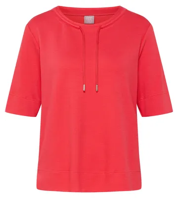 Produktbild von RABE Damen T-Shirt aus weicher Materialmischung mit Tunnelzug-Rundhalsausschnitt, Koralle, Größe 44