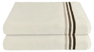 Zdjęcie produktu dla Zestaw ręczników do kąpieli SCHIESSER Skyline, kolor: kremowy, jednolity wzór, 2-elementowy, 100% bawełna, miękki i dobrze chłonny, wymiary: 70x140 cm