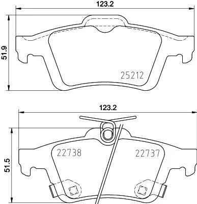 Produktbild von HELLA Bremsbeläge Satz Hinten Bremsklötze für FORD FOCUS III Turnier 8DB 355 037-661