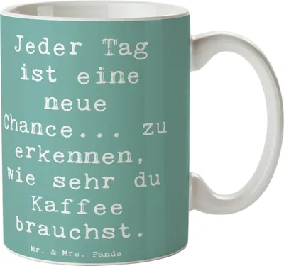 Produktbild von Mr. & Mrs. Panda Tasse Spruch Motivation und Kaffee - Meeresbrise - Geschenk, inspirierender, schöne, Kaffeebecher, Gefühl, Keramiktasse, Träume, tägliche, Becher, Zitat