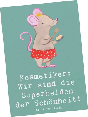 Produktbild von Mr. & Mrs. Panda Postkarte Kosmetiker Helden - Meeresbrise - Geschenk, Hautpflege, personalisierte Geschenke, kreative, Fotokarte, Berufsprodukte, Ästhetik, Beruf
