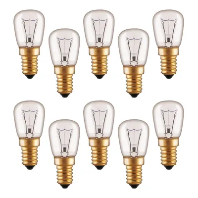 Produktbild von 10 x Backofenlampe Glühbirne 40W E14 klar Glühlampe 40 Watt ST26 Röhre 300° Doppelwendel
