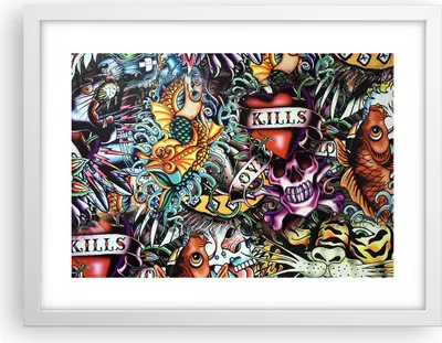 Produktbild von Gerahmtes Poster - Weißer Rahmen - Graffiti modern - 40x30 cm - Wand Bild - Wanddeko - Wandbilder - Kunstposter - Wandposter - Bilderrahmen - Bilder - Kunstdruck - Wandbild - P2WAA40x30-3759