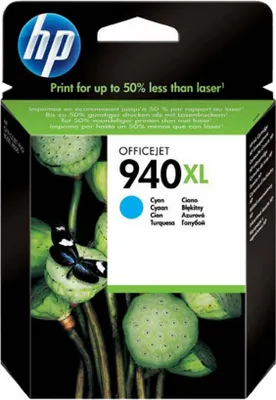 Zdjęcie produktu dla HP 940XL oryginalny wkład atramentowy błękitny XL, Wysoka (XL) wydajność, Cyjan, 1 szt., 1400 stron(y)