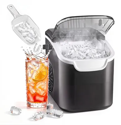 Produktbild von Kismile Eiswürfelmaschine, Eiswürfel in 6 Min., 11,8 kg/24 Std., Schwarz