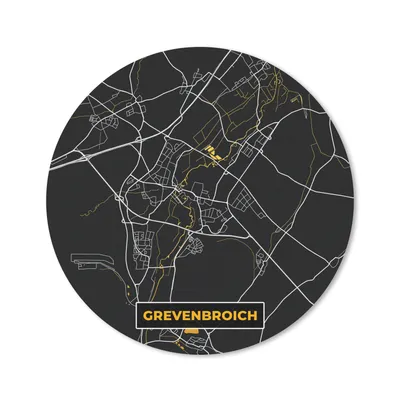 Produktbild von MuchoWow® Mauspad Mousepad Schwarz und Gold - Stadtplan - Grevenbroich - Deutschland - Karte 40x40 cm - Mousepads - Maus Mat - Pad - Mausunterlage - Schreibtisch Accessoires