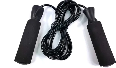 Produktbild von Rebecca Mobili Springseil Schwarz PVC-beschichtet Griffe Verkürzbar PVC 2,7 m
