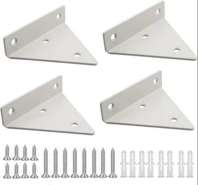 Obrázek produktu pro Kovové trojúhelníkové nosníky – vysoká nosnost – 80 × 100 mm – 4 ks – bílé