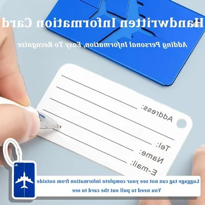 Set von 4 Aluminium Gepäckanhängern mit Adressetiketten und Namensschildhalter in 4 Farben für Reisegepäck