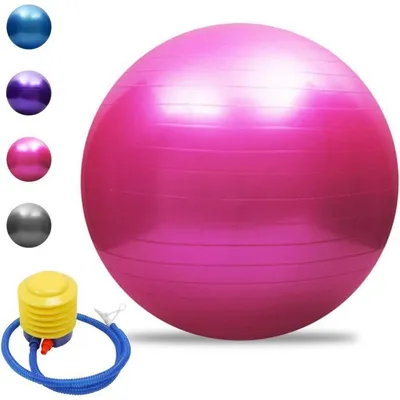 Obrázek produktu pro Gymnastický míč, antiburstový, 55 cm, růžový, s nafukovací pumpou