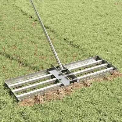 Produktbild von Gartenrechen - Ersatzkopf aus Edelstahl - Rechenkopf für Garten und Rasen - Robust und rostfrei - Armeegrün