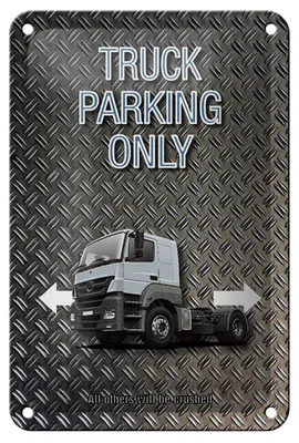 Produktbild von Blechschild Spruch 12x18cm Parken Truck parking only