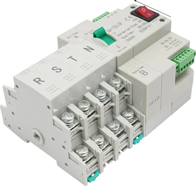 Produktbild von 100A Automatischer Umschalter, Schnelles Stromwechseln, Robuste Bauweise, grau