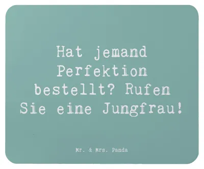 Produktbild von Mr. & Mrs. Panda Mousepad Spruch Jungfrau Perfektion - Meeresbrise - Geschenk, Mauspad, mousematte, Geschenke Astrologie, Sternzeichen, Horoskop, mausteppich, laptop