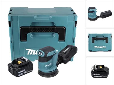 Immagine prodotto di Makita DBO 180 T1J Levigatrice orbitale a batteria 18V + 1x Batteria 5,0Ah + Valigetta - senza caricabatterie