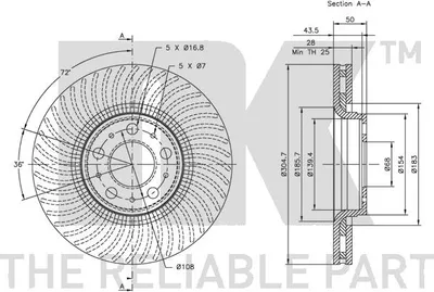 Produktbild von PREISHAMMER 2 Bremsscheiben belüftet 280 mm (1420-23399) | Brems