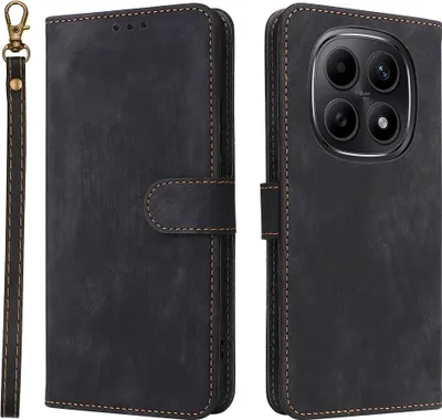 Produktbild von Xiaomi Redmi Note 15 / Poco M8 Hülle - Coverup Klapphülle mit Schlüsselband - Schwarz