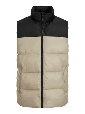 Zdjęcie produktu dla Lekka kamizelka puchowa Jack & Jones z kołnierzykiem typu Toby, kolor beżowy