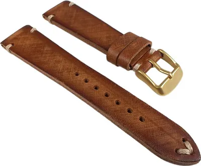 Produktbild von Uhrenarmband Sattelleder Hellbraun Vintage 24922G /16, Stegbreite:22mm