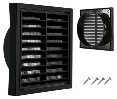 Obrázok produktu pre Lamelyový vonkajší ventilačný rošt 200 mm s ochrannou sieťkou proti hmyzu