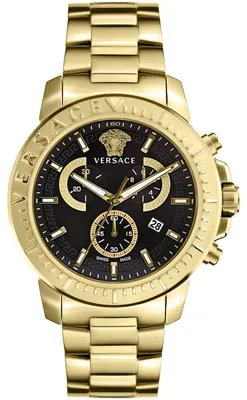 Produktbild von Versace VE2E00921 New Chrono schwarz gold Edelstahl Herren Uhr NEU