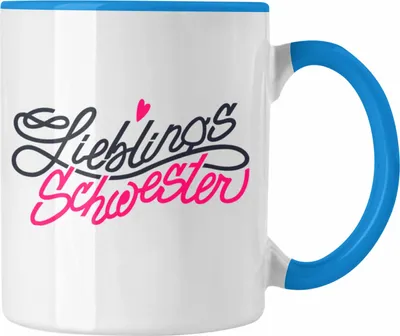 Produktbild von Trendation - Beste Schwester Tasse Geschenk von Schwester an Schwester Lieblingsschwester (Blau)