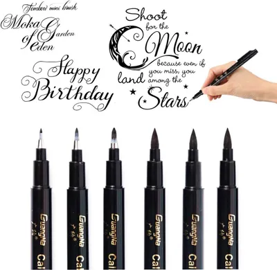 Produktbild von Kalligrafie Stifte Set, 6-teilig, verschiedene Spitzen, für Handlettering