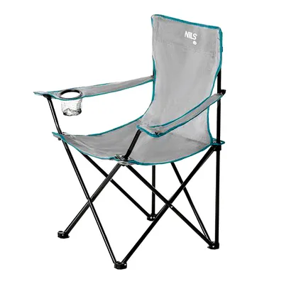 Produktbild von NILS Faltbarer Campingstuhl Anglerstuhl Stabiler Outdoor-Stuhl mit Tragetasche Grau