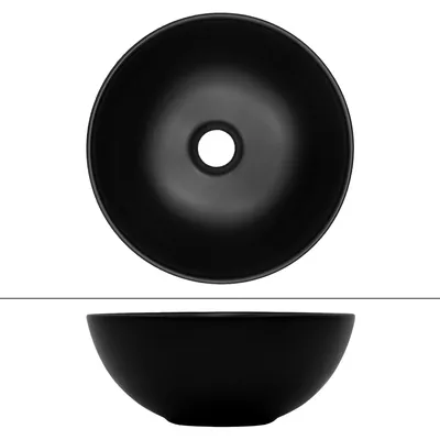 Obrázek produktu pro LuxeBath umyvadlo Umyvadlo na desku kulaté, Ø 32x13,5 cm, černé matné, z keramiky