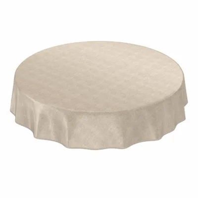 Produktbild von Tischdecke Wachstuch Einfarbig Beige Robust Wasserabweisend Rund 100 cm