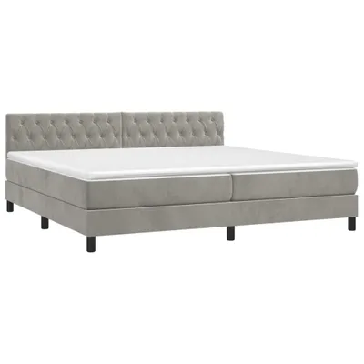 Produktbild von vidaXL Boxspringbett mit Matratze Hellgrau 200x200 cm Samt