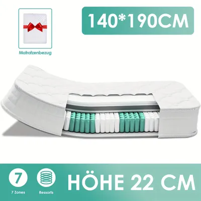 Obrázok produktu pre 7-zónový matrac s pružinovou výplňou – Matrac s pružinovou výplňou – 7-zónový matrac – Ergonomický matrac – Pevný matrac