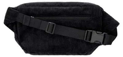 Produktbild von Bauchtasche aus Cord in Schwarz, eckig, vegan, handgefertigt in Berlin für Damen, Herren und Uni. Hipbag, Crossbody Bag, Schultertasche, Hüfttasche