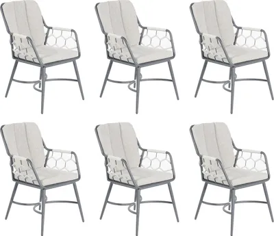 Produktbild von Sonnenpartner 6x Gartensessel Yale silbergrau Gartenstuhl Sessel Aluminium/Polyrope