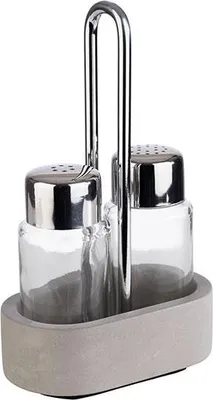 Produktbild von APS 40410 Menage ELEMENT, 10 x 6 cm, Höhe 17 cm, Set besteht aus: Salz- und Pfefferstreuer, Betonständer