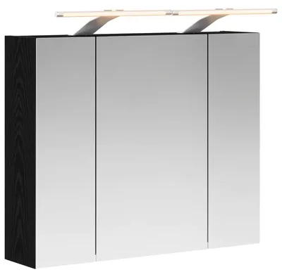 Obrázek produktu pro vidaXL Zrcadlová skříňka do koupelny, černá, vzhled dubu, 60 x 14,5 x 50 cm