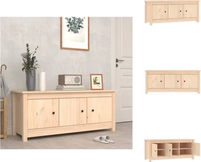 Image de vidaXL Armoire à chaussures 110x38x45,5 cm Pin massif - Étagères et armoires à chaussures
