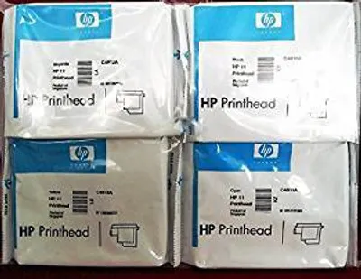 Produktbild von 4 x HP 11 Druckkopf / Printhead - Set Satz (C4810A / C4811A / C4812A / C4813A) (BK/C/M/Y) - HP Business InkJet 1100, HP DesignJet 100 / 110Plus, HP OfficeJet 9110 / 9120 / 9130 Serie
