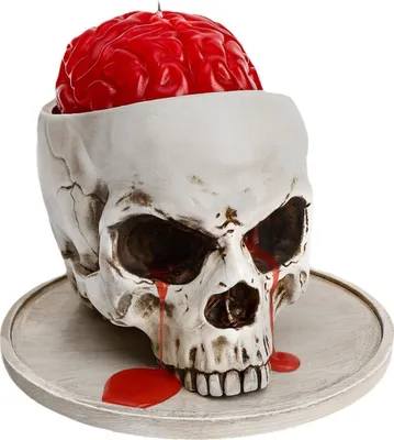 Produktbild von Halloween-Dekorationen, Halloween-Dekor – Halloween-Totenkopf-Kerzen, weiss