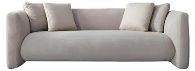 Obrázek produktu pro Designová béžová třímístná látková pohovka do obývacího pokoje čalouněná pohovka