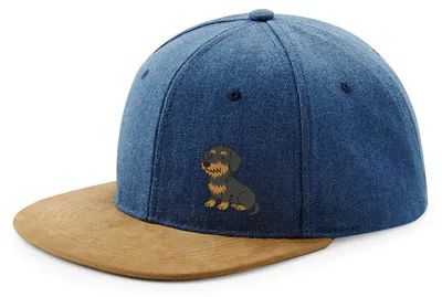 Produktbild von Huuraa Cappy Mütze Rauhaar Dackel Sausage Dog Comic Denim Baumwolle und Polyester Snapback Kappe Geschenkidee