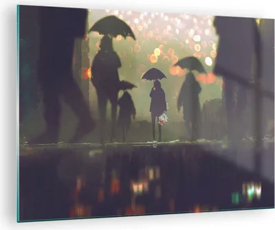 Produktbild von Bilder auf glas - Straße Regen Wasser - 70x50cm - Glasbilder - Wandbilder - Kunstdruck - zum Aufhängen bereit - Wanddekoration aus Glas - Glas Bilder - Wandbild auf Glas - Einteilig - GAA70x50-3885